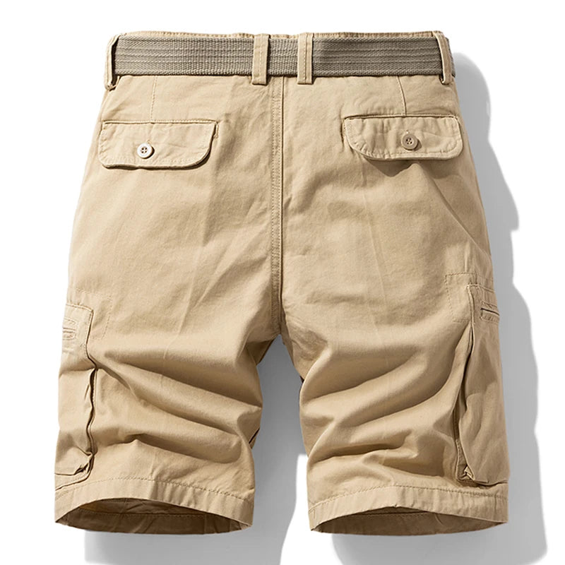 Men Summer Brand New Casual Vintage Classic Pockets Solid Cargo Shorts Men Outwear Fashion Cotton Tactical Joggers Shorts Male
