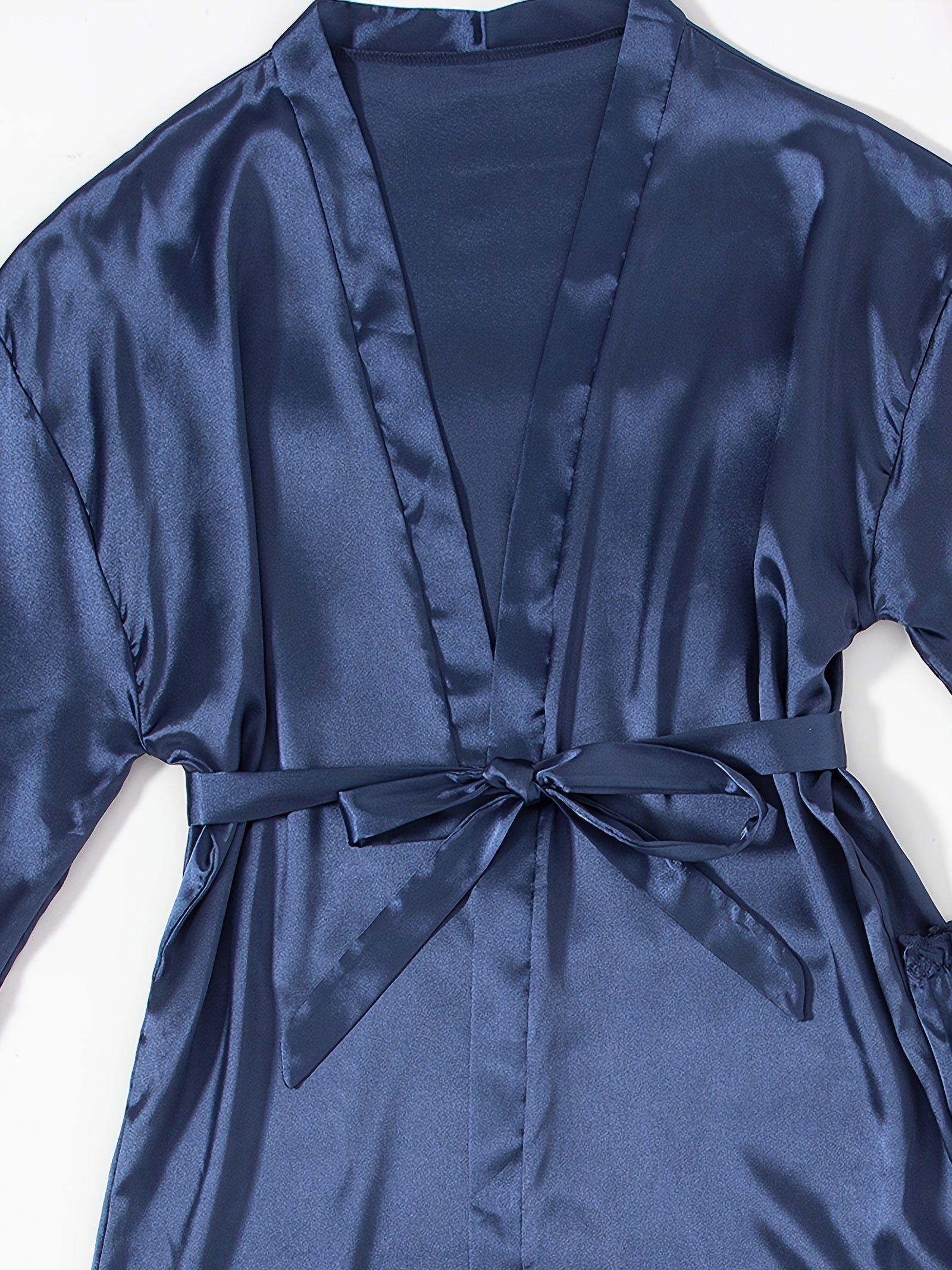 Three-Piece Elegant Solid Satin Lounge Set