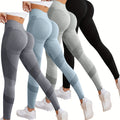4pcs Seamless High Waist Yoga Leggings - Hip Lifting, Sporty & Flattering - Premium Womens Activewear Set for Fitness and Style